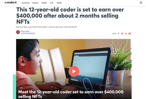 12летний мальчик смог заработать 400 тысяч долларов