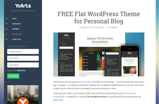 Free Flat Design wordpress template