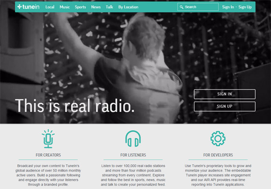Tunein - трансляция онлайн радио