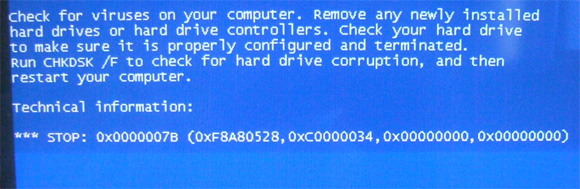 Windows 7 BSOD ошибка 0x0000007B