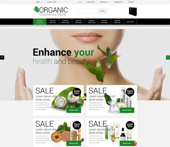 Organic Cosmetics store